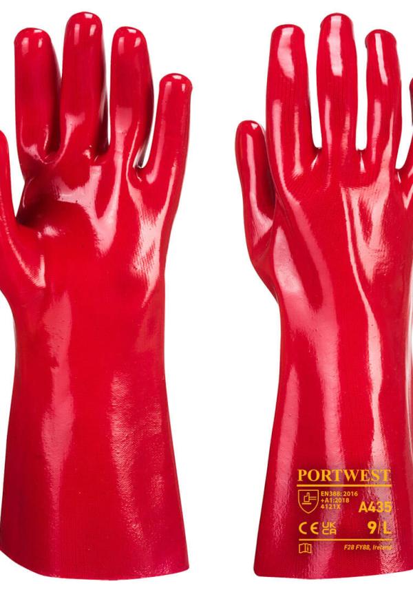 DE A435 - Portwest PVC hosszú szárú védőkesztyű 35 cm DE A435 - Portwest PVC hosszú szárú védőkesztyű 35 cm