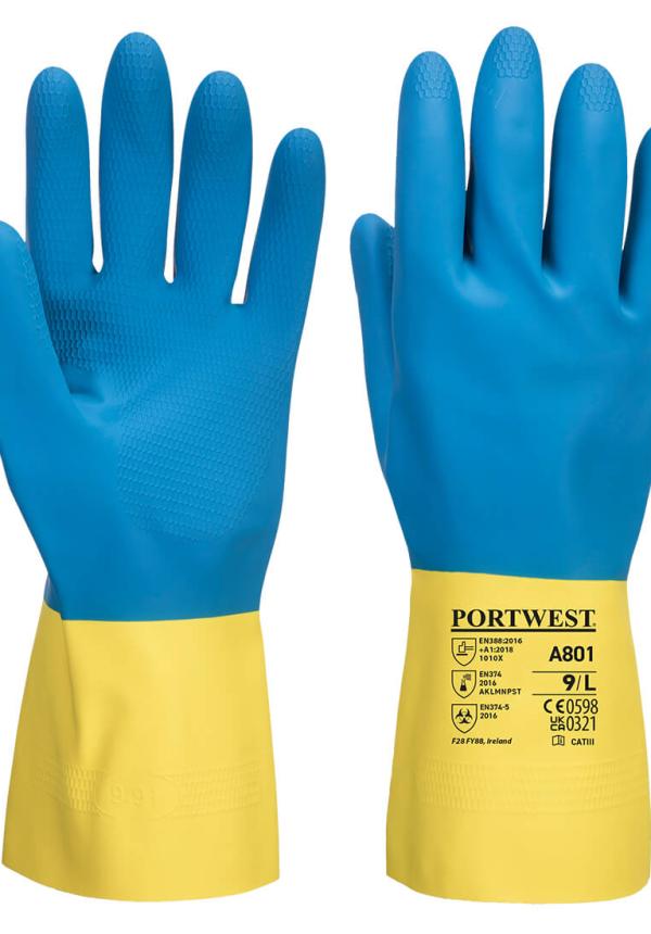 DE A801 - Portwest Duplán Mártott Latex kesztyű