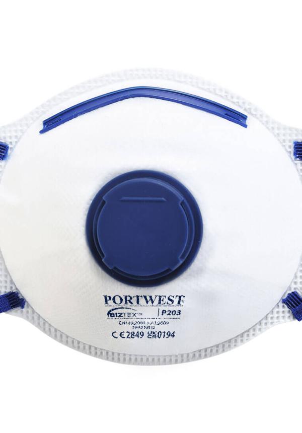 DE P203 - Portwest FFP2 szelepes Dolomit légzésvédő maszk (10 db)