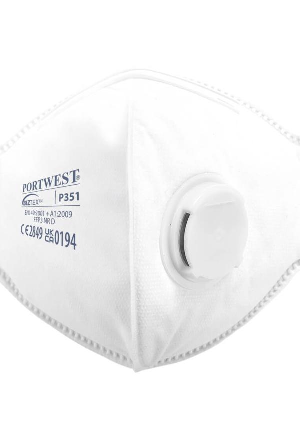 DE P351 - Portwest FFP3 szelepes, félbehajtható légzésvédő maszk (20 db)