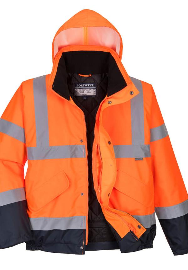 DE S266 - Portwest Hi-Vis kéttónusú bomber kabát