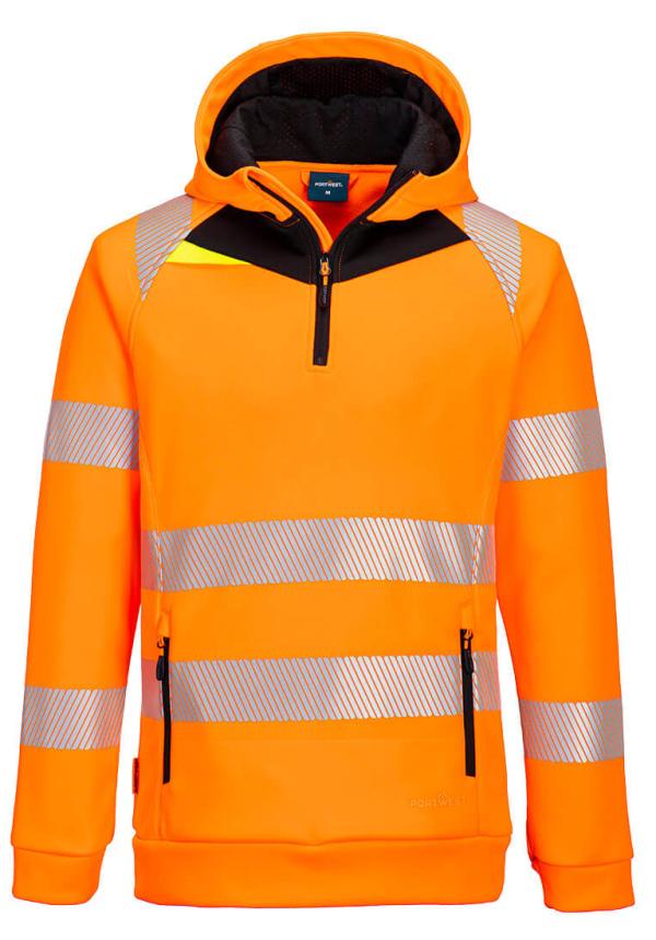 DE DX482 - Portwest DX4 Hi-Vis 1/4 Zip Hoodie