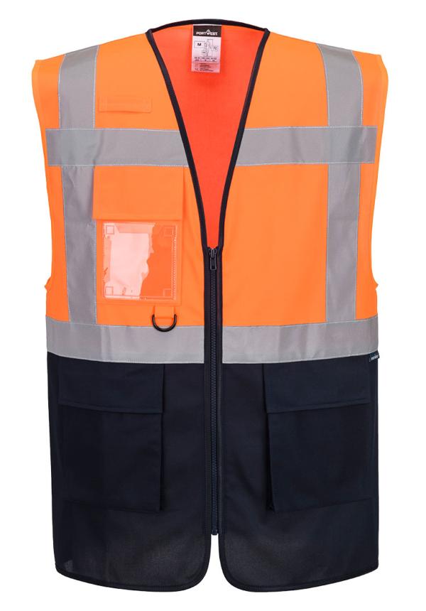 DE ES076 - Portwest ES1 Essential Hi-Vis kontraszt cipzáras vezetői mellény DE ES076 - Portwest ES1 Essential Hi-Vis kontraszt cipzáras vezetői mellény
