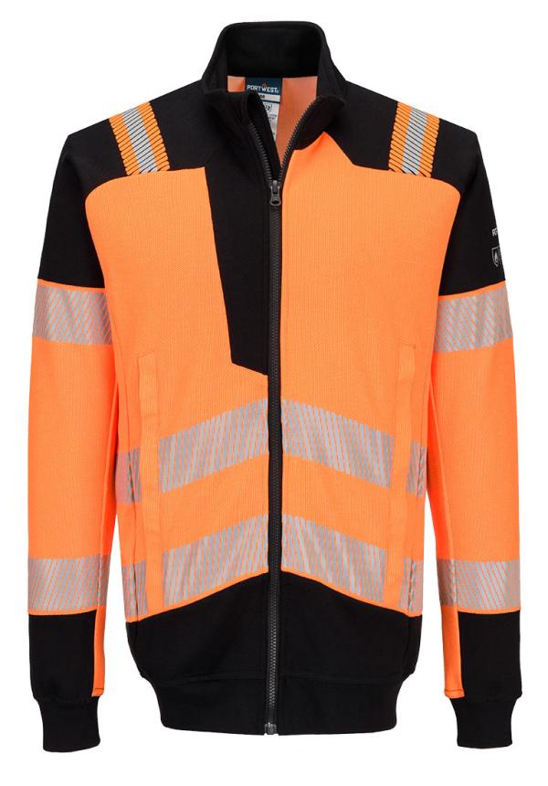 DE FR756 - Portwest PW3 Modaflame Knit Hi-Vis lángálló cipzáras pulóver