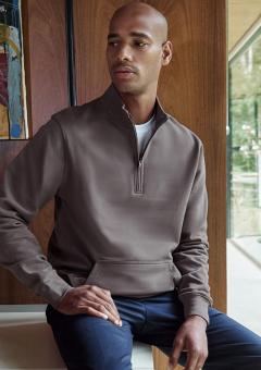 1/4 Zip Pique Sweatshirt