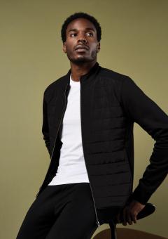 Regular Fit Quilted Full Zip Sweatshirt