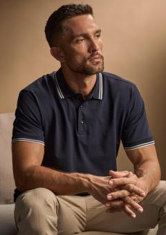 Luxury Stripe Stretch Polo
