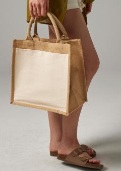 Cotton Pocket Jute Midi Tote