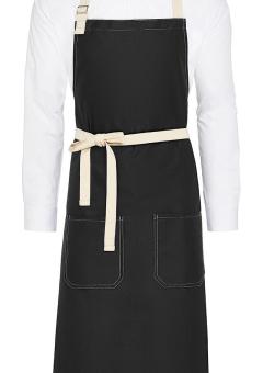 SANTORINI - Contrasted Bib Apron with Pocket