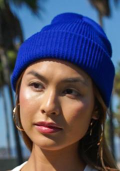 Recycled Yarn Ribbed Knit Beanie