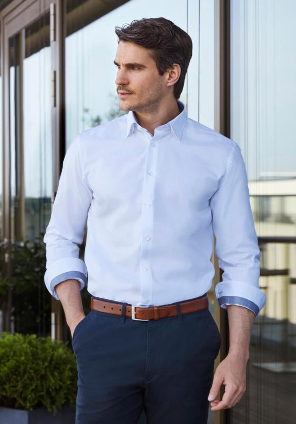 FR 02200 - Tailored Contrast Herringbone Shirt LS FR 02200 - Tailored Contrast Herringbone Shirt LS