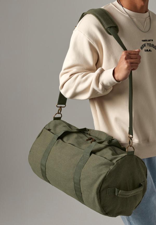 FR 91229 - Vintage Canvas Barrel Bag FR 91229 - Vintage Canvas Barrel Bag