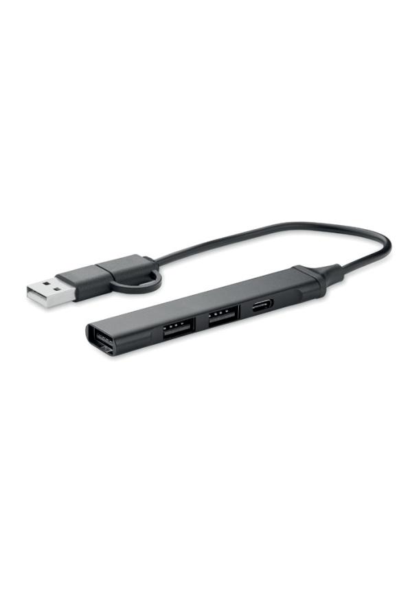 MO MO2294 - USB 4 portos hub, 19 cm kábel