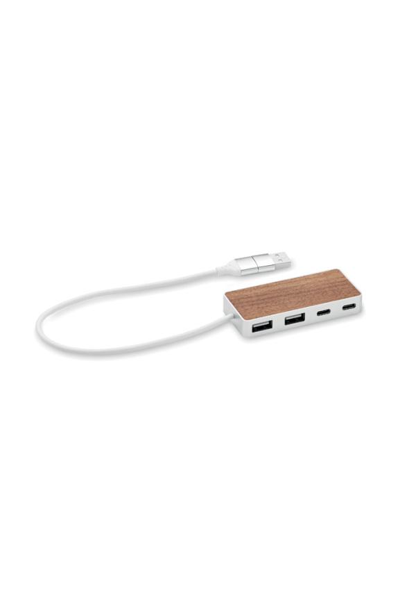MO MO2387 - 4 portos USB hub, 27,5cm kábel