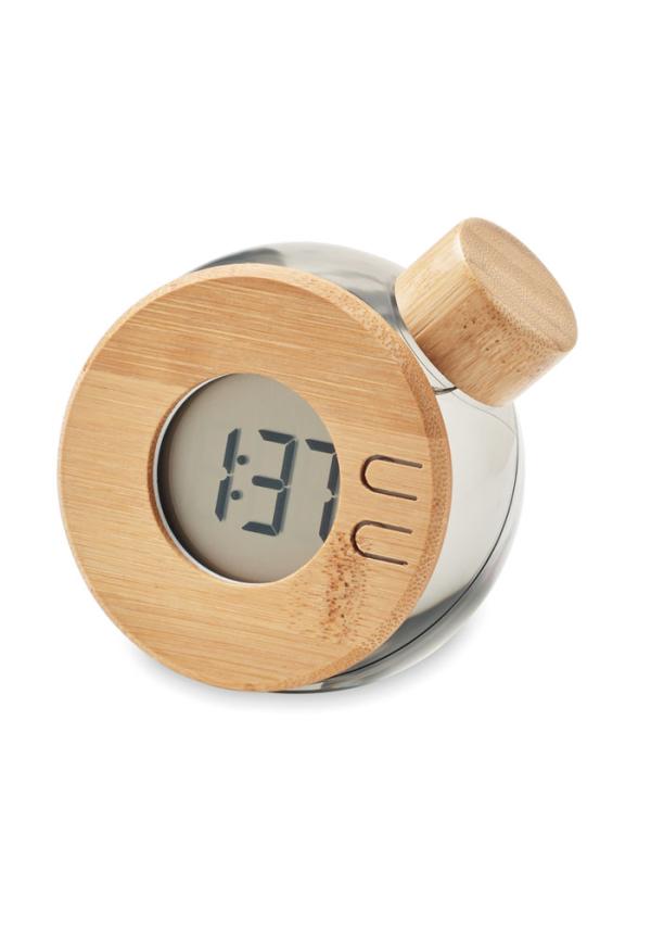 MO MO6865 - Vízzel működő bambusz LCD óra MO MO6865 - Vízzel működő bambusz LCD óra