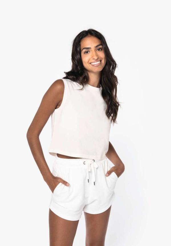 U NS342 - KÖRNYEZETBARÁT NŐI UJJATLAN CROP TOP U NS342 - KÖRNYEZETBARÁT NŐI UJJATLAN CROP TOP