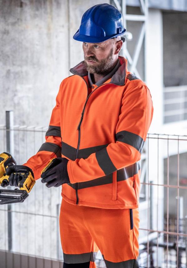U RETRA712 - HI-VIS PRO CONTRACT ABLAZE KÉTRÉTEGŰ SOFTSHELL DZSEKI (CLASS 3)