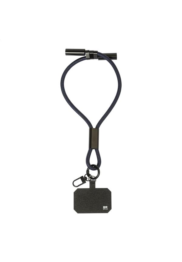 AP AP864134 - CuffCharge 60 W-os RPET mobiltartós csuklópánt kábellel - Sötét Kék