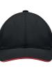 MO MO9643 - 6 panel baseball sapka 270g/m² - Fekete/Piros