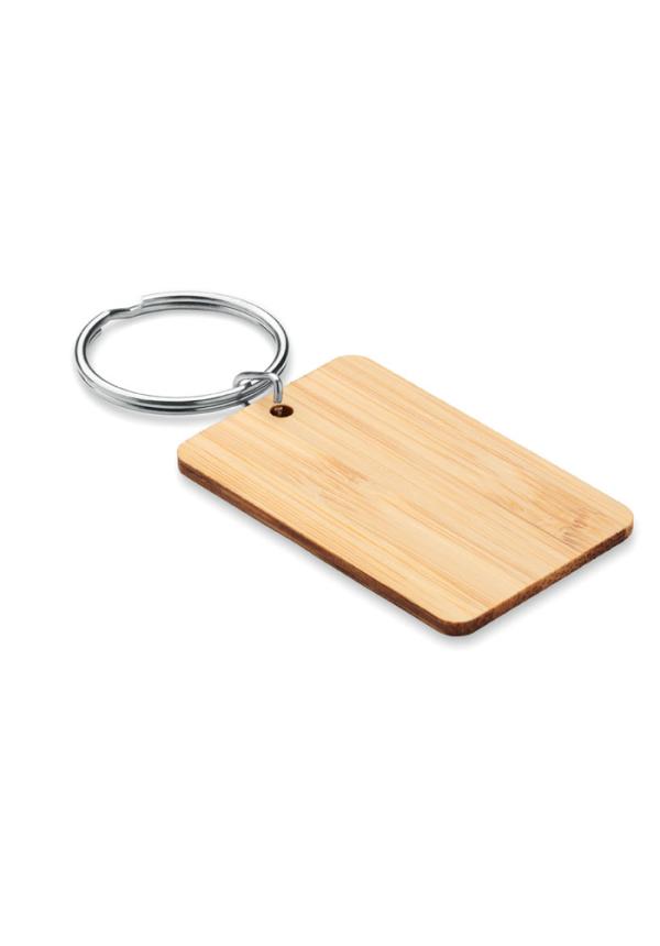 MO MO6978 - Téglalap bambusz kulcstartó - Fa