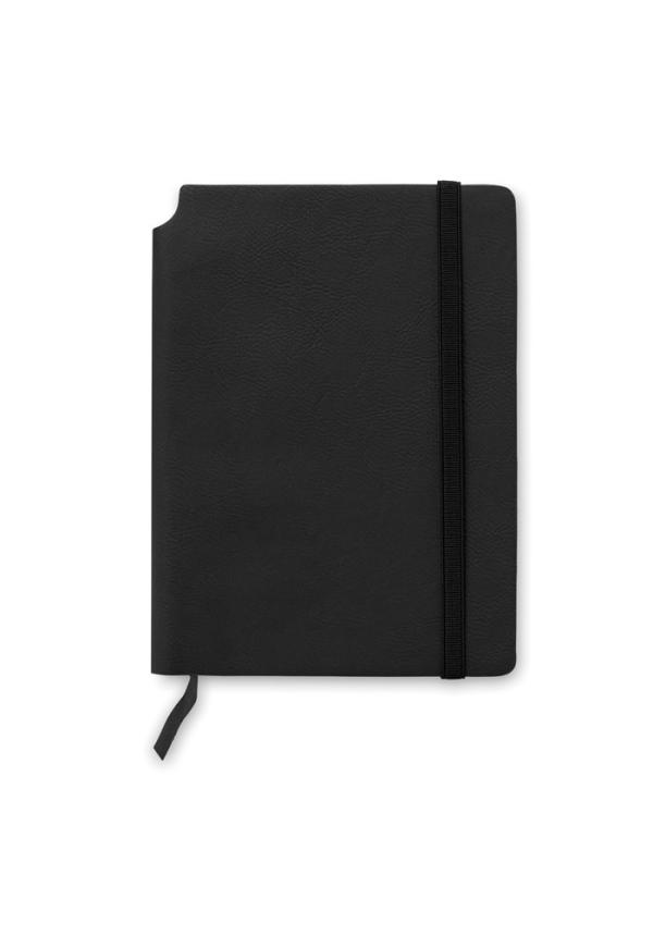 MO MO9108 - A5 vonalas PU borítós notesz - Fekete