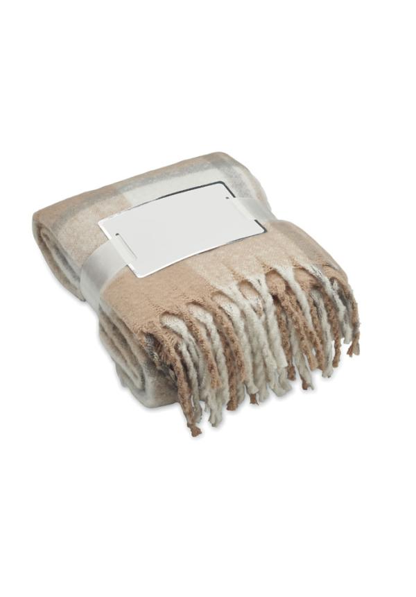 MO MO2382 - Kockás mohair-PES takaró - Bézs