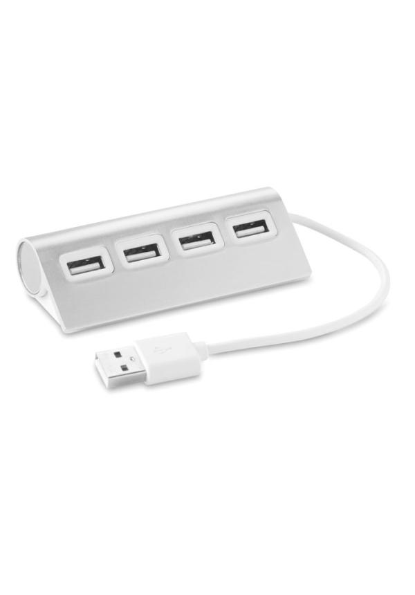 MO MO8853 - 4 portos USB elosztó - Matt Ezüst