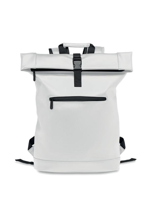 MO MO2230 - PU roll top laptop hátitáska - Fehér