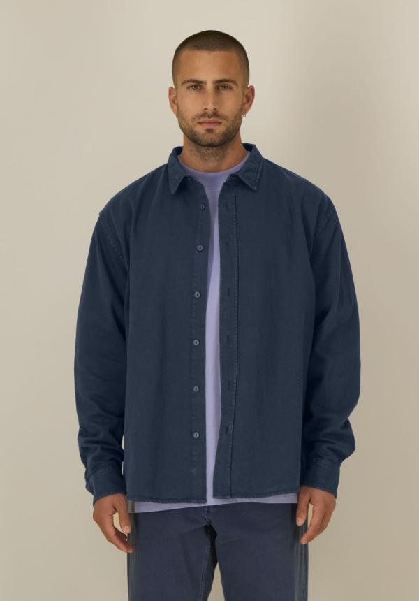 S STWU975 - Worker Shirt - G.Dyed Navy (C373) S STWU975 - Worker Shirt - G.Dyed Navy (C373)