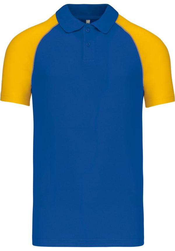U KA226 - BASEBALL KONTRASZTOS GALLÉROS PÓLÓ - Royal Blue/Yellow