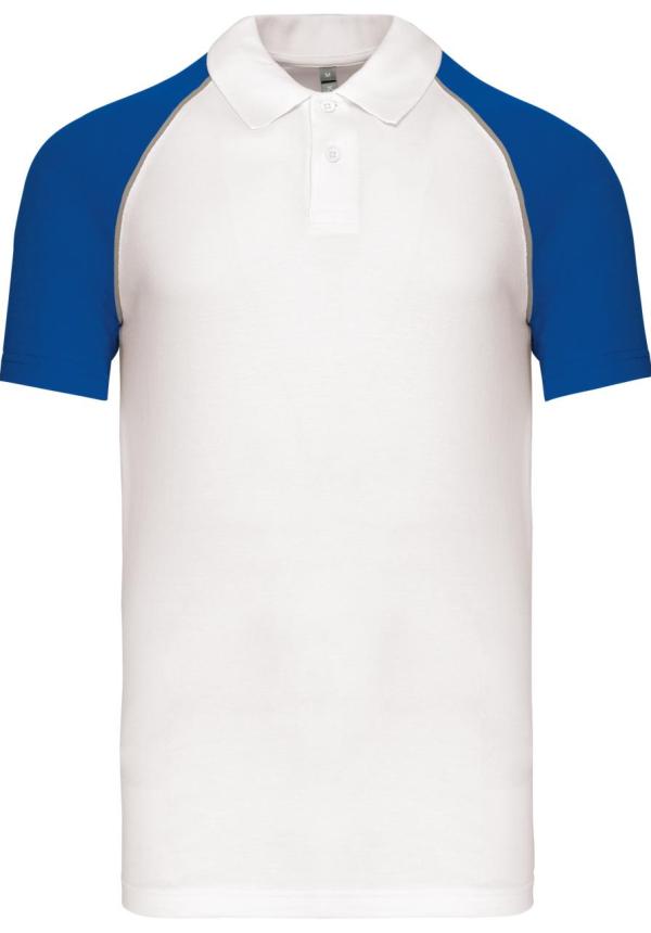 U KA226 - BASEBALL KONTRASZTOS GALLÉROS PÓLÓ - White/Royal Blue
