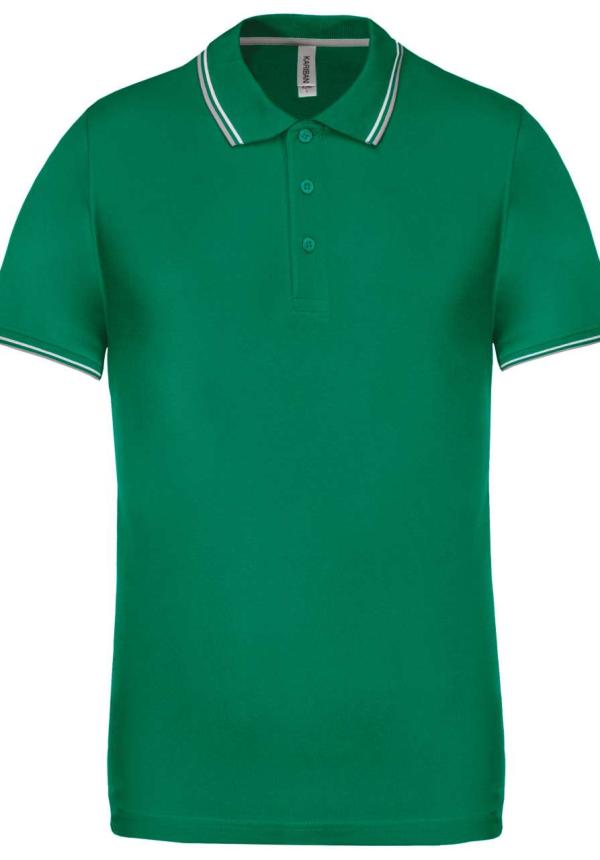 U KA250 - FÉRFI RÖVID UJJÚ GALLÉROS PÓLÓ - Kelly Green/Light Grey/White