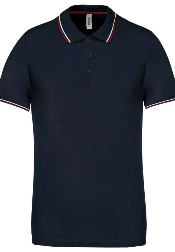 U KA250 - FÉRFI RÖVID UJJÚ GALLÉROS PÓLÓ - Navy/Wine/White
