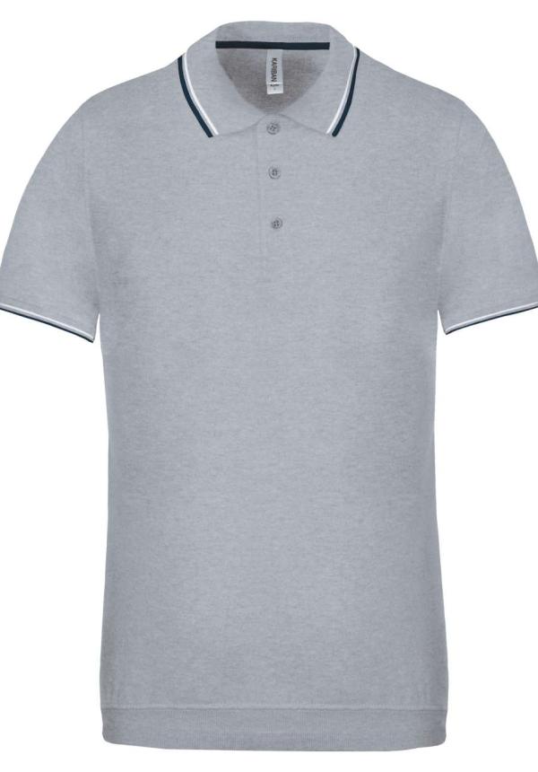 U KA250 - FÉRFI RÖVID UJJÚ GALLÉROS PÓLÓ - Oxford Grey/Navy/White