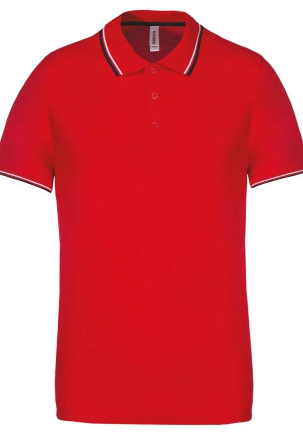U KA250 - FÉRFI RÖVID UJJÚ GALLÉROS PÓLÓ - Red/Navy/White