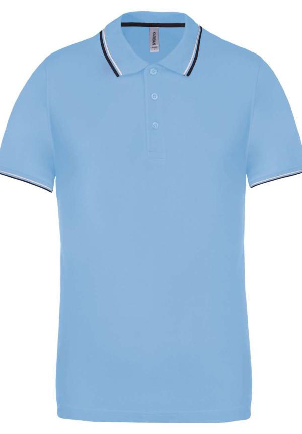 U KA250 - FÉRFI RÖVID UJJÚ GALLÉROS PÓLÓ - Sky Blue/Navy/White