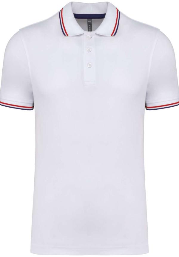 U KA250 - FÉRFI RÖVID UJJÚ GALLÉROS PÓLÓ - White/Navy/Red