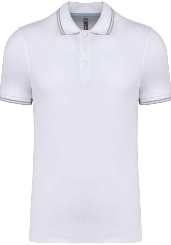 U KA250 - FÉRFI RÖVID UJJÚ GALLÉROS PÓLÓ - White/Sky Blue/Light Grey