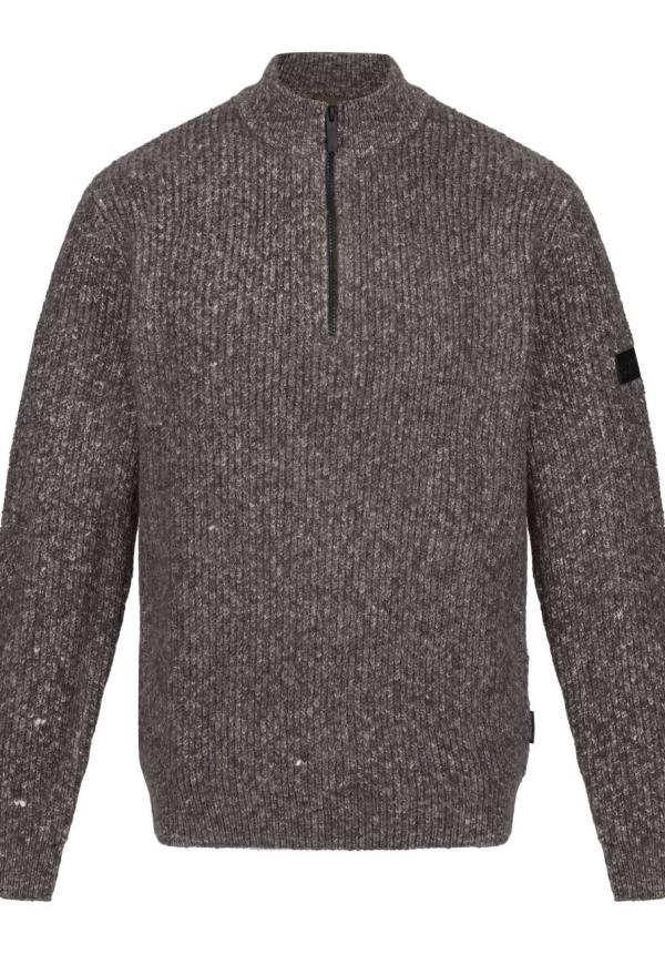 U RETRF673 - SOLOMON CIPZÁRAS NYAKÚ KÖTÖTT PULÓVER - Dark Grey Marl U RETRF673 - SOLOMON CIPZÁRAS NYAKÚ KÖTÖTT PULÓVER - Dark Grey Marl