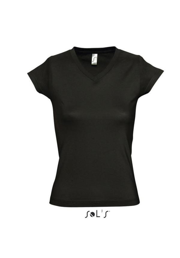 U SO11388 - SOL'S MOON - NŐI V-NYAKÚ PÓLÓ - Deep Black