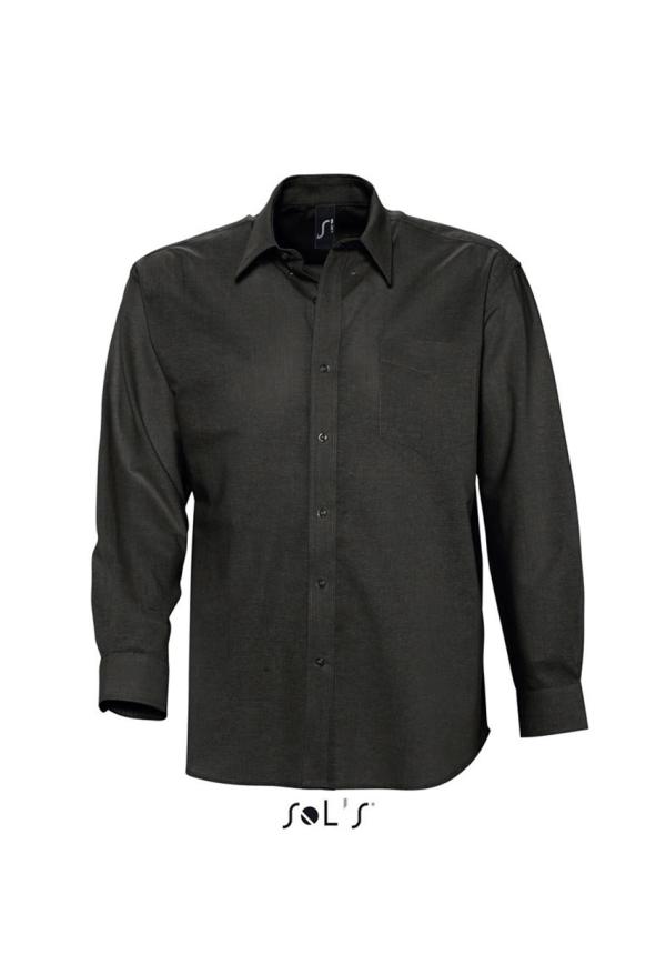 U SO16000 - SOL'S BOSTON – HOSSZÚ UJJÚ OXFORD FÉRFI ING - Black
