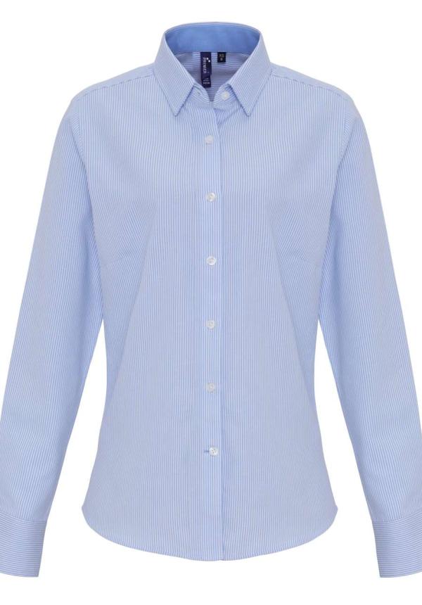 U PR338 - NŐI MAGAS PAMUTTARTALMÚ CSÍKOS OXFORD ING - White/Oxford Blue U PR338 - NŐI MAGAS PAMUTTARTALMÚ CSÍKOS OXFORD ING - White/Oxford Blue