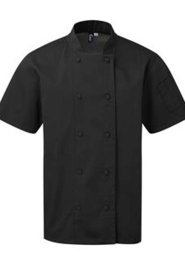 U PR902 - COOLCHECKER® RÖVID UJJÚ SZAKÁCSKABÁT - Black