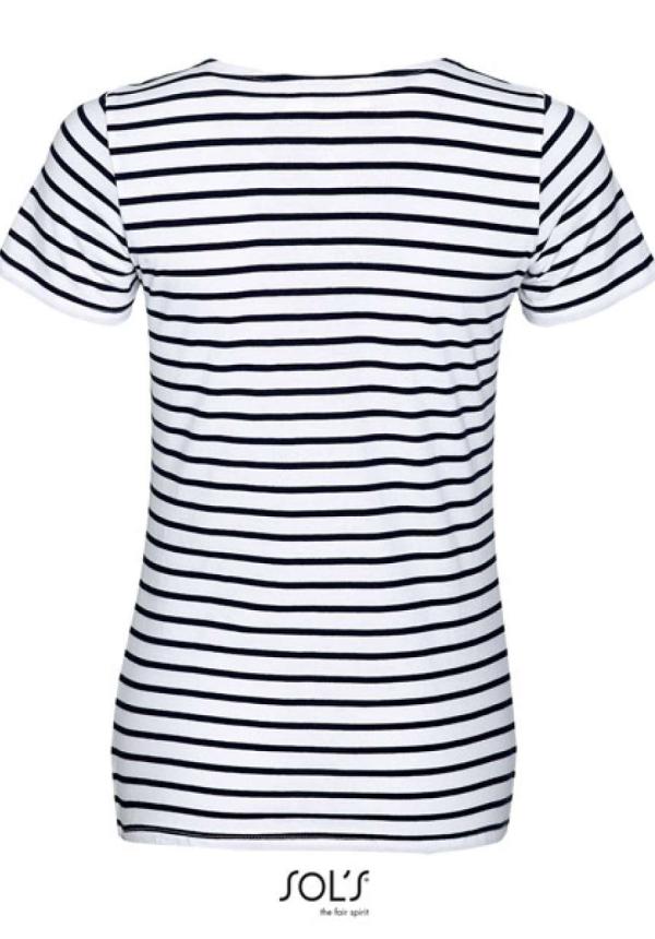 U SO01399 - SOL'S MILES WOMEN - KÖRNYAKAS CSÍKOS PÓLÓ - White/Navy