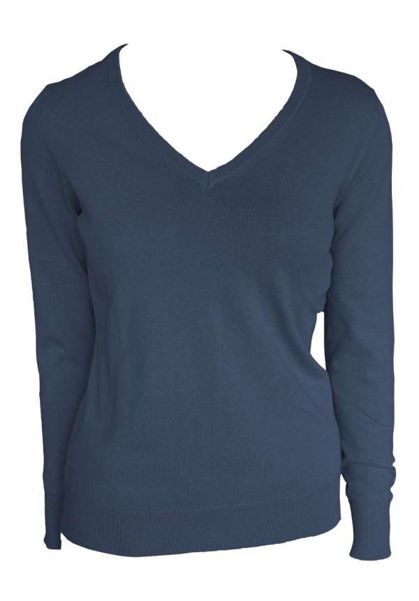 U LE951 - NŐI V-NYAKÚ FINOMKÖTÖTT PAMUT PULÓVER - Deep Blue U LE951 - NŐI V-NYAKÚ FINOMKÖTÖTT PAMUT PULÓVER - Deep Blue