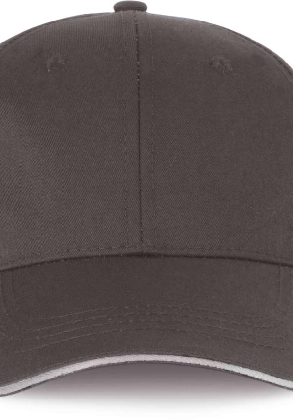 U WKP145 - OEKOTEX TANÚSÍTVÁNNYAL RENDELKEZŐ 6 PANELES SAPKA SZENDVICS ELLENZŐVEL - Shale Grey/Light Grey