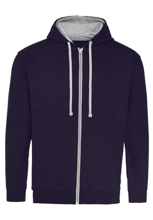 U AWJH053 - VARSITY CIPZÁRAS KAPUCNIS PULÓVER - New French Navy/Heather Grey U AWJH053 - VARSITY CIPZÁRAS KAPUCNIS PULÓVER - New French Navy/Heather Grey