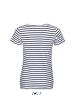 U SO01399 - SOL'S MILES WOMEN - KÖRNYAKAS CSÍKOS PÓLÓ - White/Navy