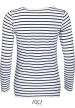 U SO01403 - SOL'S MARINE - HOSSZÚ UJJÚ CSÍKOS NŐI PÓLÓ - White/Navy