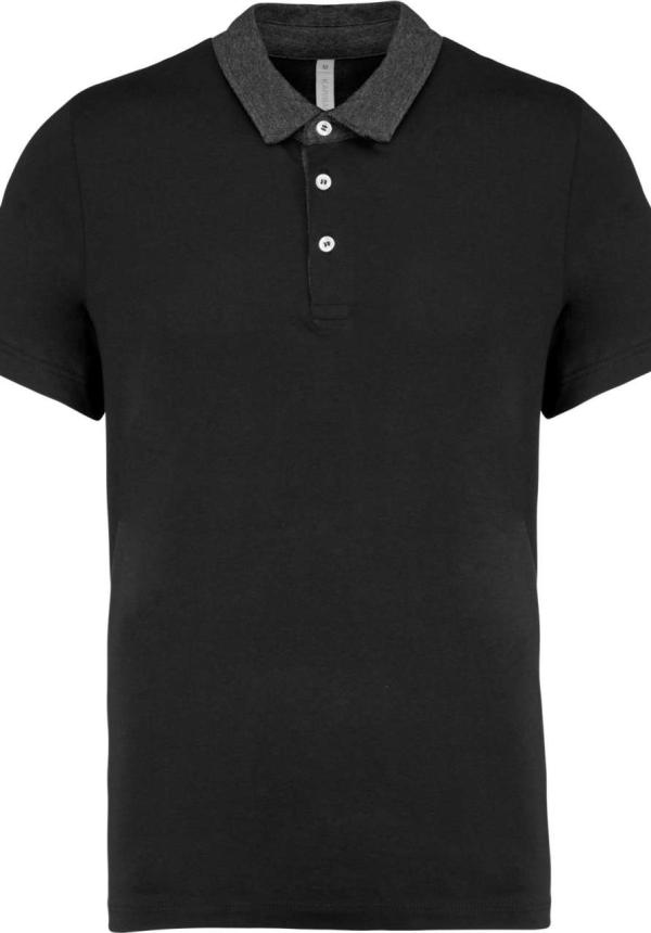 U KA260 - FÉRFI KÉTTÓNUSÚ JERSEY GALLÉROS PÓLÓ - Black/Dark Grey Heather U KA260 - FÉRFI KÉTTÓNUSÚ JERSEY GALLÉROS PÓLÓ - Black/Dark Grey Heather